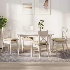 vidaXL Ülőpárnák 4 pcs Krém 40 x 40 x 6 cm Mikroszálas