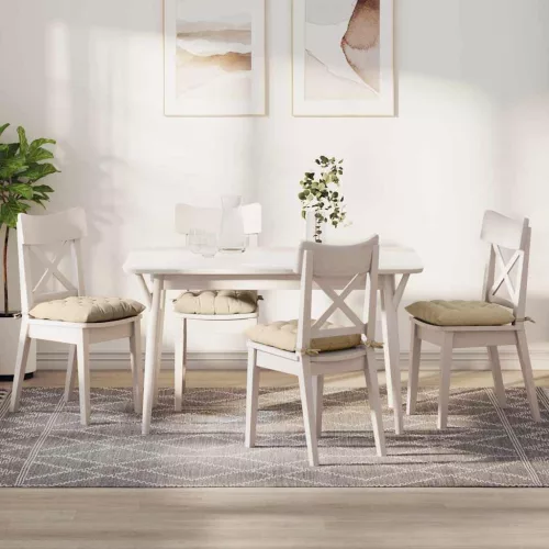 vidaXL Ülőpárnák 4 pcs Krém 40 x 40 x 6 cm Mikroszálas