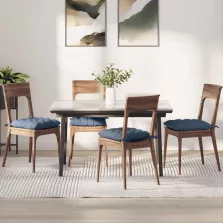   vidaXL Ülőpárnák 4 pcs Kék 40 x 40 x 6 cm Bársonyos szövet