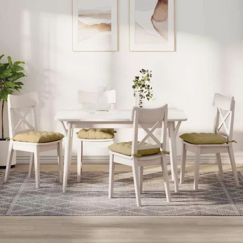 vidaXL Ülőpárnák 4 pcs Szürke zöld 40 x 40 x 6 cm Bársonyos szövet