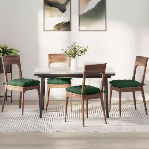vidaXL Ülőpárnák 4 pcs Sötétzöld 40 x 40 x 6 cm Bársonyos szövet