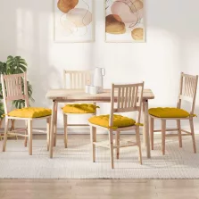   vidaXL Ülőpárnák 4 pcs Világos sárga 40 x 40 x 6 cm Bársonyos szövet