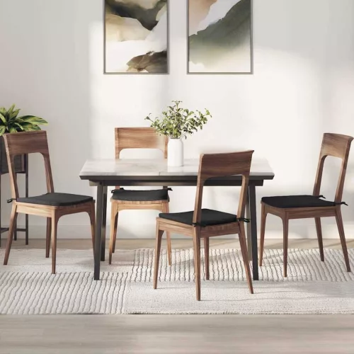 vidaXL Ülőpárnák 4 pcs Fekete 40 x 40 x 3 cm szövet