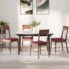 vidaXL Ülőpárnák 4 pcs Bordó 40 x 40 x 3 cm szövet