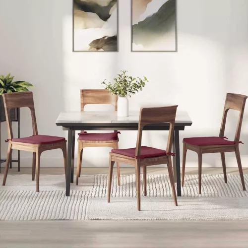 vidaXL Ülőpárnák 4 pcs Bordó 40 x 40 x 3 cm szövet