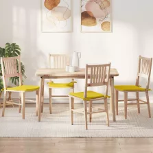   vidaXL Ülőpárnák 4 pcs Világos sárga 40 x 40 x 3 cm szövet
