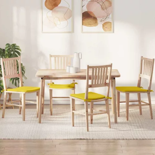 vidaXL Ülőpárnák 4 pcs Világos sárga 40 x 40 x 3 cm szövet