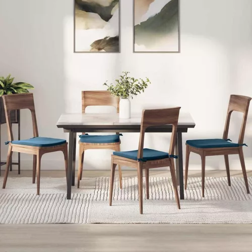 vidaXL Ülőpárnák 4 pcs Kék 40 x 40 x 3 cm Bársony