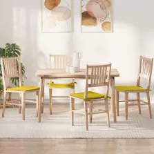 vidaXL Ülőpárnák 4 pcs Sárga 40 x 40 x 3 cm Bársony