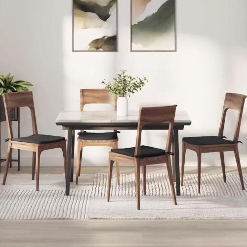 vidaXL Ülőpárnák 4 pcs Fekete 40 x 40 x 3 cm Mikroszálas Szövet