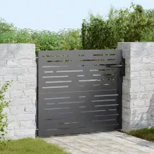 vidaXL Kerti kapu zárral Fekete 85 x 100 cm Porszórt Acél