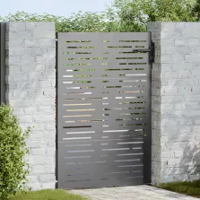 vidaXL Kerti kapu zárral Fekete 85 x 150 cm Porszórt Acél
