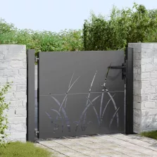   vidaXL Kerti kapu zárral Fekete 105 x 100 cm Porszórt Acél