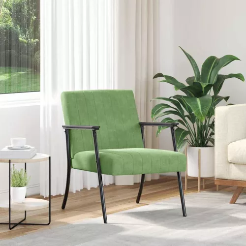 vidaXL karosszék Világos zöld 59 x 75 x 78 cm Bársony