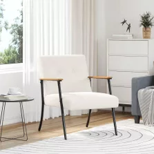   vidaXL karosszék Krém 59 x 75 x 78 cm Göndör gyapjúhoz hasonló szövet