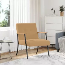  vidaXL karosszék Bézs 59 x 75 x 78 cm Göndör gyapjúhoz hasonló szövet