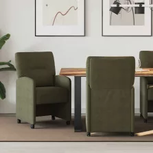   vidaXL Kerekes Étkező Székek 2 pcs Katonai zöld 57 x 67 x 95 cm