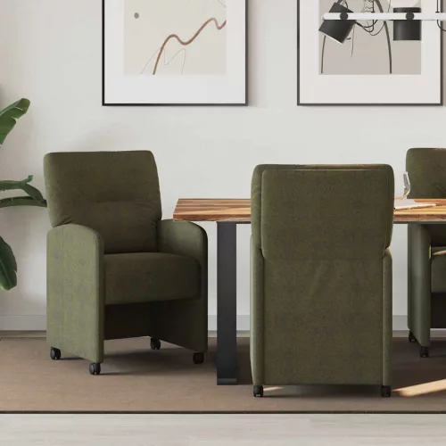 vidaXL Kerekes Étkező Székek 2 pcs Katonai zöld 57 x 67 x 95 cm