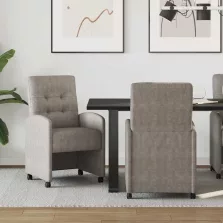   vidaXL Kerekes Étkező Székek 2 pcs Szürke 58 x 67 x 97 cm Műbőr