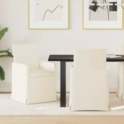 vidaXL Étkező Székek kerekekkel 2 pcs Bézs 57 x 67 x 95 cm Vászon