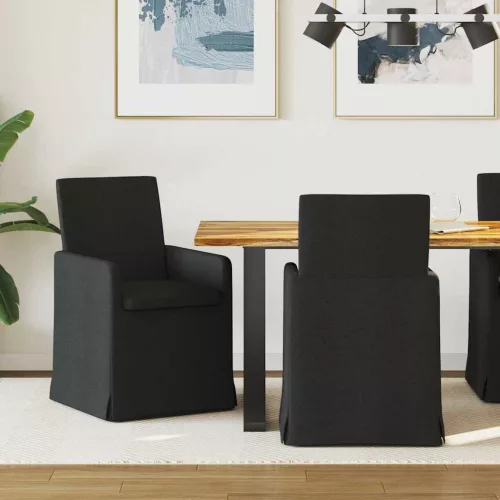 vidaXL Étkező Székek 2 pcs Fekete 57 x 67 x 95 cm szövet