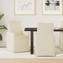 vidaXL Étkező Székek 2 pcs Bézs 57 x 67 x 98 cm Vászon