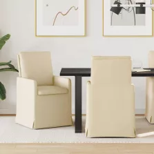 vidaXL Étkező Székek 2 pcs Krém 57 x 67 x 98 cm szövet