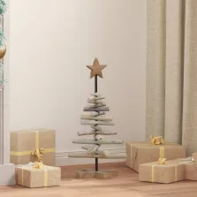 vidaXL Karácsonyfa állvánnyal Barna 60 cm Tömör tíkfa