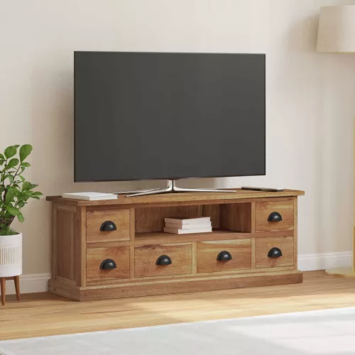vidaXL TV állvány fiókkal Természetes 110 x 30 x 40 cm Tömör Teakfa