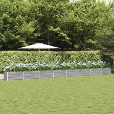   vidaXL Növénytartó Világosszürke 480 x 50 x 45 cm Horganyzott acél