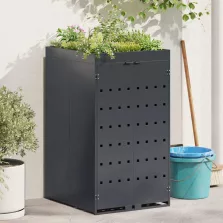   vidaXL Kukás Tároló Virágzó Tetővel Egyszemélyes 240L Kukához Antracit