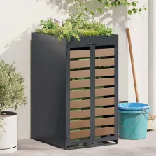   vidaXL Hulladékgyűjtő tároló virágcserép tetővel 240L-es kukához