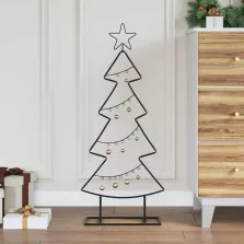 vidaXL Fém karácsonyfa állvánnyal Fekete 90 cm Acél