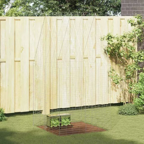 vidaXL Nyúl Ketrec Ezüst 400 x 100 x 210 cm Horganyzott acél