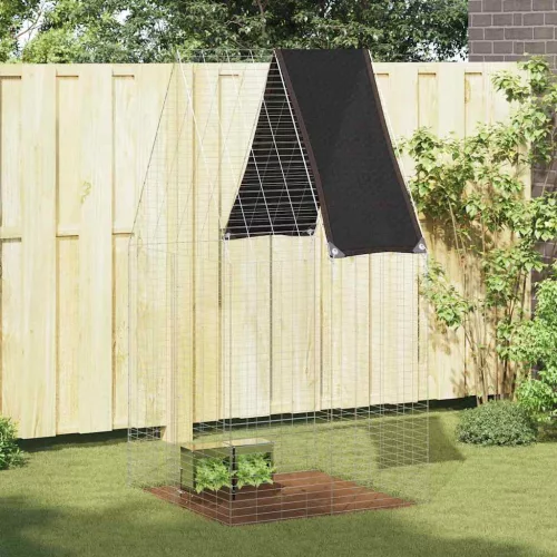 vidaXL Nyúl Ketrec Ezüst 100 x 100 x 210 cm Horganyzott acél