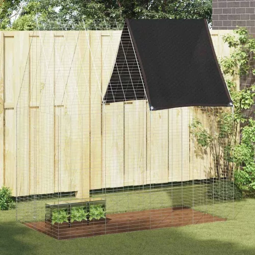 vidaXL Nyúl Ketrec Ezüst 200 x 100 x 210 cm Horganyzott acél