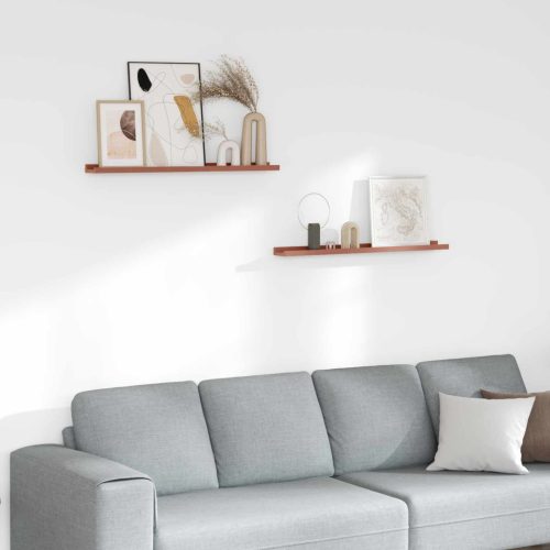 vidaXL Falpolc polcokkal tárolóval 2 pcs Piros 80 x 9 x 3 cm Faanyag