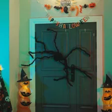   vidaXL Halloween Pók Dísz 3 pcs Fekete 200 cm Poliészter és acél