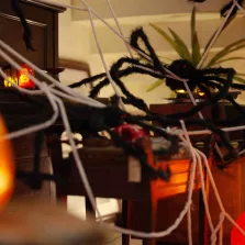   vidaXL Halloween pók díszítés pókhálóval 2 pcs Fekete és fehér 200 cm