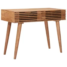   vidaXL Asztal Természetes 100 x 48 x 76 cm Tömör Akácfa és Műanyag Fa