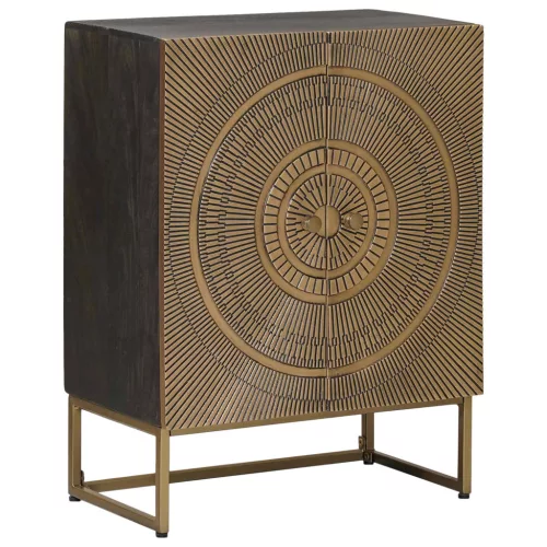 vidaXL Széf Bronz 53,5 x 30 x 70 cm Tömör Mangófa és Műszaki Fa