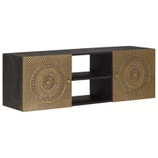   vidaXL TV szekrény Bronz 105 x 30 x 35 cm Tömör Mangófa és Műszaki Fa