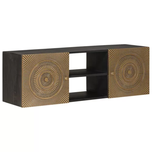 vidaXL TV szekrény Bronz 105 x 30 x 35 cm Tömör Mangófa és Műszaki Fa