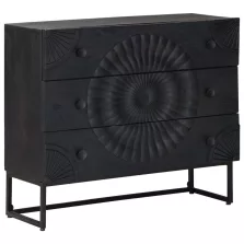 vidaXL Fiókos szekrény fiókkal Fekete 75 x 30 x 65 cm