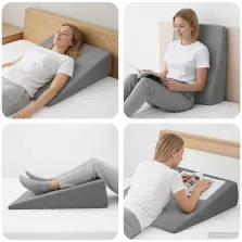 vidaXL Wedge párna Egyszínű Szürke 69 x 64 x 19 cm