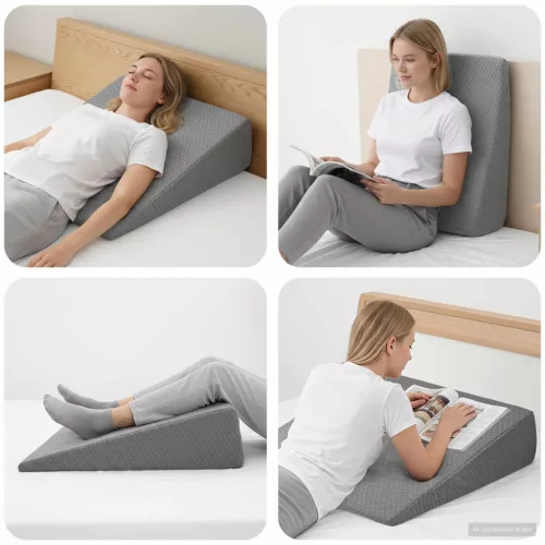 vidaXL Wedge párna Egyszínű Szürke 69 x 64 x 19 cm