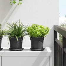   vidaXL Kerek Virágcserép 6 pcs Fekete Ø 15 x 12 cm Műanyag