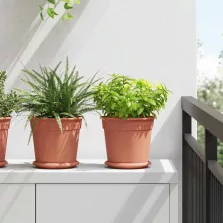   vidaXL Kerek Virágcserép 24 pcs Tégla Vörös Ø 19 x 16 cm Műanyag