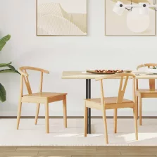 vidaXL Étkezőszék 2 pcs Természetes Tömör Gumi Fa