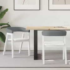   vidaXL Étkező Székek 2 pcs Fehér 54 x 57 x 73 cm Tömör Gumi Fa